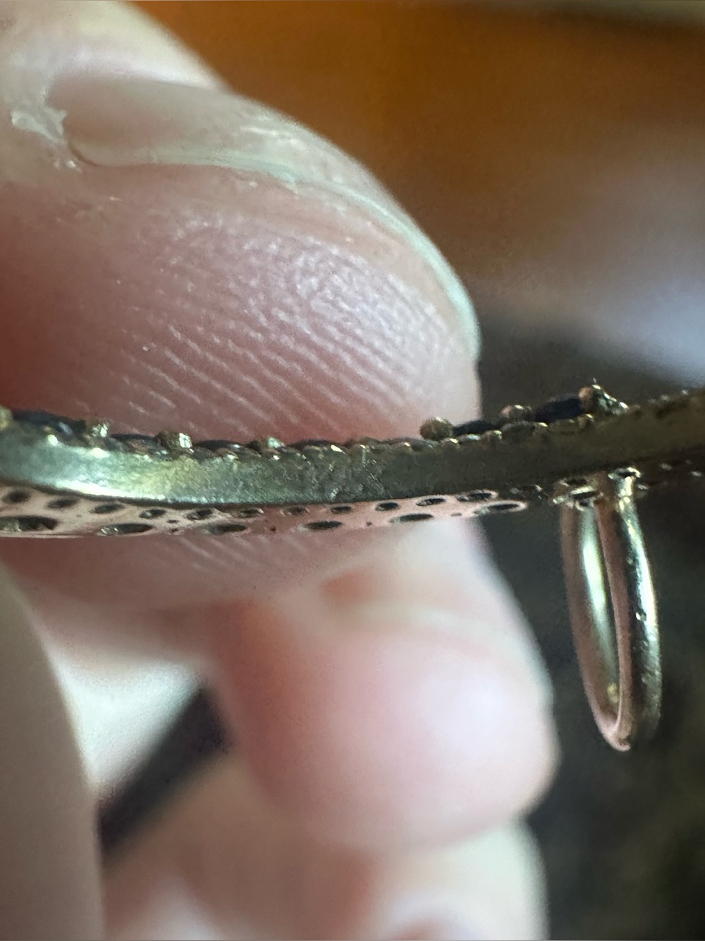 Solid 14k Gold Sapphire and Diamond Crescent Moon Pendant - Picture 4 of 6